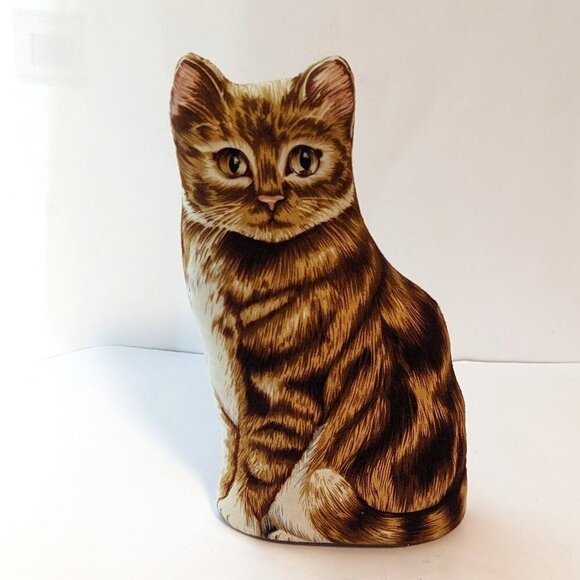 Anco Free Standing Tabby Cat Stuffed Plush Pillow Décor VTG - Picture 2 of 5